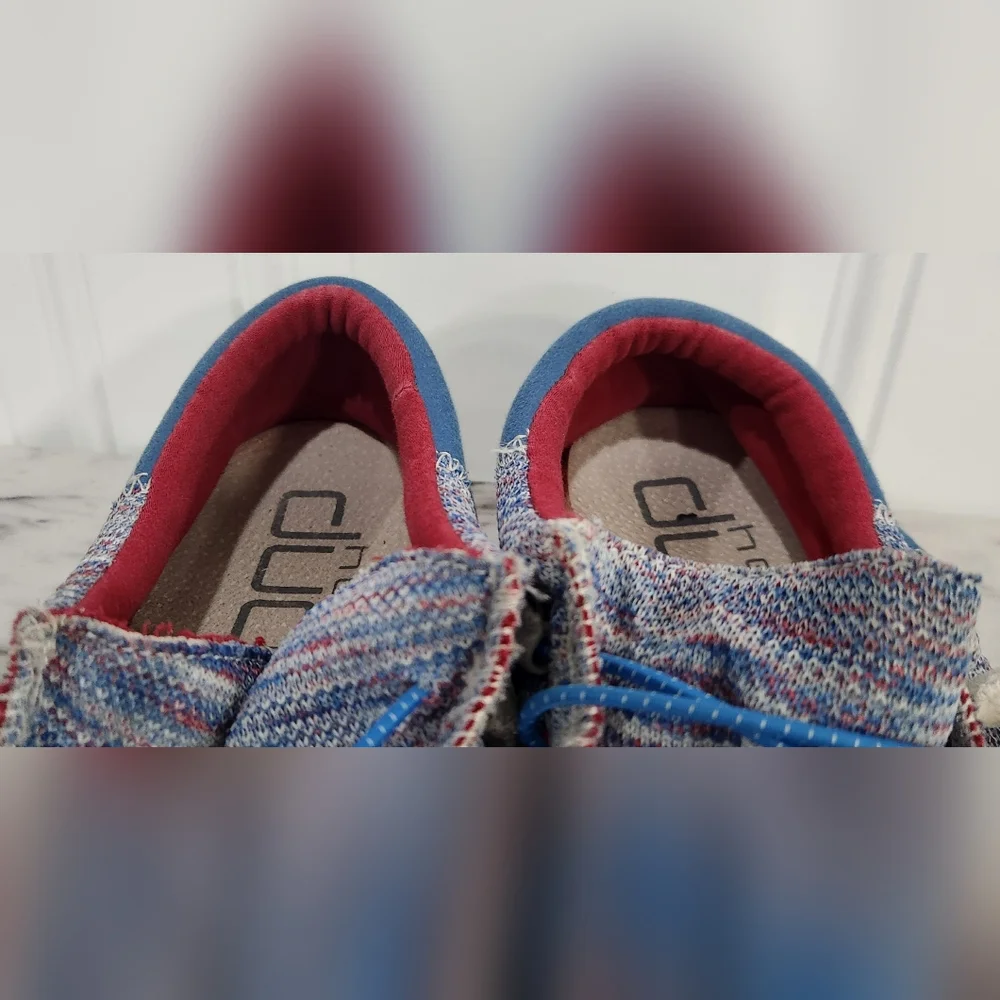 Hey Dude Wally sox funk blue red slip on shoes men's size 13
